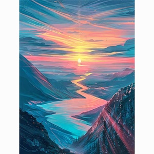 XIXI Peinture au diamant 5D DIY, paysage de forme irrégulière, peinture acrylique peinte à la main - Product Image 3