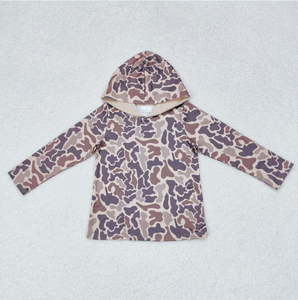 ชุดบอดี้สูทมีฮู้ดลายพรางสีกากีสำหรับเด็กชายและเด็กหญิง - Product Image 3