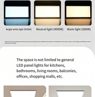 Éclairage intérieur, panneau LED encastré pour la maison, bureau, lumière LED rectangulaire ultra-fine pour plafond, dimmable