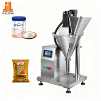 Machine de remplissage de poudre semi-automatique de 500 g, moteur servo de bureau, PLC, vis sans fin, pesage, épices, farine, pot, sachet, alimentation, dosage, sacs en plastique