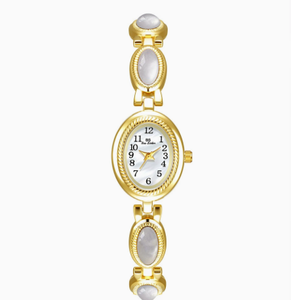 Elegante Reloj de Pulsera de Acero Inoxidable para Mujer con Detalles de Perlas, Esfera Redonda, Movimiento de Cuarzo Analógico, Cierre de Joyería - Product Image 3