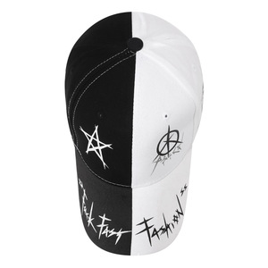 Bán Buôn Biểu Tượng Tùy Chỉnh 6 Bảng Điều Chỉnh Màu Đen Và Trắng Khâu Graffiti Thể Thao Cha Hat Mũ Bóng Chày - Product Image 5