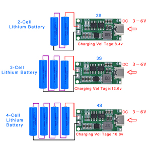 Многоканальное зарядное устройство Type-C для LiPo/<span class=keywords><strong>Li</strong></span>-Ion аккумуляторов 2S 3S 4S с повышением напряжения до 8.4V 12.6V 16.8V, для литиевых батарей 7.4V <span class=keywords><strong>11.1V</strong></span> 14.8V 18650 - Product Image 2