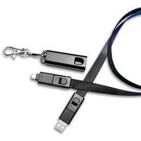 Câble lanière en tissu 6-en-1 personnalisable avec logo, certifié CE RoHS, 60W PD, 90CM Type-C pour iPhone 14 15 16 17 et téléphones Android, idéal pour les événements