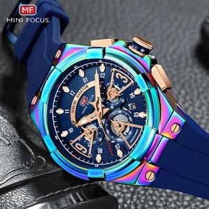 Relojes de cuarzo multifunción Naval MINI FOCUS para hombre, cronógrafo luminoso, calendario, reloj deportivo, correa de silicona, fábrica de relojes - Product Image 2