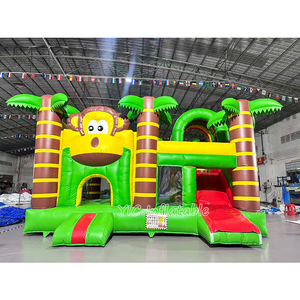 Châteaux gonflables Jungle Monkey pour enfants, structure de jeux gonflable commerciale avec toboggan pour la location - Product Image 1