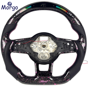 Volante Deportivo de Fibra de Carbono Forjado Personalizado con Pantalla LED Mejorada para el <span class=keywords><strong>Interior</strong></span> del Automóvil, para Volkswagen MK7 <span class=keywords><strong>Golf</strong></span> 7 <span class=keywords><strong>GTI</strong></span> MK6 - Product Image 1