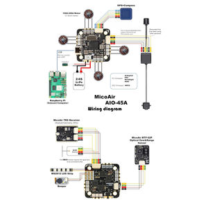 AIO ตัวควบคุมการบิน4in1 45A ESC (โลหะ-Encapsulated) STM32H743 dual IMU บารอมิเตอร์2 6S อินพุต O3/O4รองรับผลิตในประเทศจีน - Product Image 4