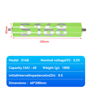 แบตเตอรี่ลิเธียมไอรอนฟอสเฟตแบบทรงกระบอก 3.2v 60Ah 60280 Lifepo4 ขายดี 60Ah,70Ah,80Ah แบตเตอรี่แบบชาร์จได้ <span class=keywords><strong>S168</strong></span> - Product Image 2