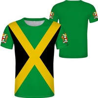 T-shirt de plage à manches courtes pour hommes, Souvenirs, Unique, impression sur le devant, drapeau jamaïcais, tissu, avec motif,