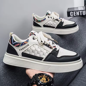 2025 New Trendy Versatile Sports Casual Shoes Non-slip <b>Platform</b> Men's Flat Board Shoes High-quality leather sports Shoes - Product Image 1