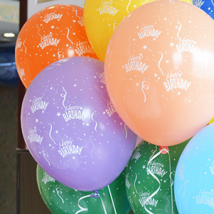 Palloncino in lattice premium da 12'' stampato su 5 lati con scritta 'Happy Birthday', all'ingrosso per decorazioni festive allegre - Product Image 6