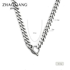 Chaîne cubaine plaquée or en gros pour hommes, collier et bracelet hip-hop en titane et acier inoxydable, style Miami 18 carats - Product Image 2