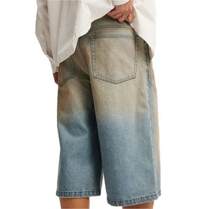 Shorts en jean baggy pour hommes, style vintage, coupe large, effet délavé, streetwear, hip hop, denim de haute qualité, Y2k - Product Image 1