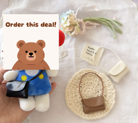 Nouveaux produits 2026 : Mini sac en cuir, sac bandoulière en tissu motif chat à longues pattes, mini sac décoré de vêtements pour bébé de 10 cm 02