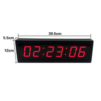 Timer LED 2,3 inci 6 digit untuk Kompetisi, Stopwatch Countdown Khusus untuk Pelatihan dan Rapat, Layar Satu Sisi, Daya Listrik