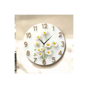 Reloj de Pared Redondo de Madera Silencioso con Patrón Impreso Colorido y Numerado, 45x45cm, Diseño Floral Clásico, Regalo - Product Image 5