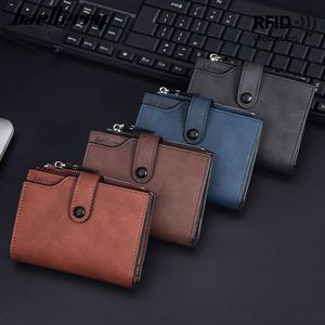 Baellerry Men's Short <b>Wallet</b> Dark Brown <b>RFID</b> Protection Multi-Card Slot Zipper <b>Wallet</b> For Everyday Use - Product Image 2