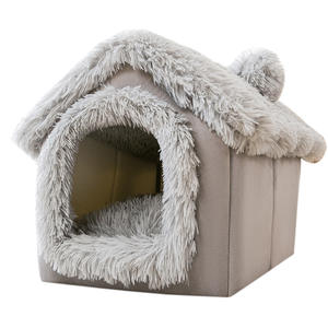 Plüsch Haustier Hunde betten vollständig geschlossen Warm Winter Katze Hunde bett Großhandel Faltbare Zwinger Große Hundehütte - Product Image 1