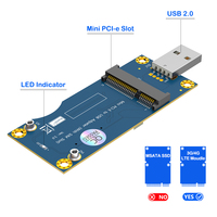 Adaptateur Mini PCI-E vers USB avec emplacement pour carte SIM standard pour module 3G/4G/WWAN/LTE pour adaptateur réseau industriel de bureau/ordinateur portable