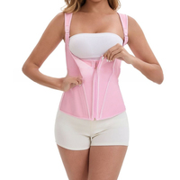 Gilet sculptant en latex à baleines d'acier avec sangle réglable, Fajas Colombianas, Fermeture éclair européenne et crochets, Soutien abdominal, Bustier