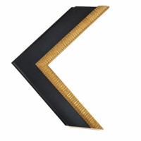 Bingkai Gambar Kayu Pinus Solid 92x32mm Hitam Matte Emas Berlekuk untuk Lukisan Minyak Dekorasi Galeri
