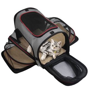 Sac de transport pour animaux de compagnie homologué par les compagnies aériennes, extensible sur 4 côtés, pour chats, chiens et chiots de petite et moyenne taille - Product Image 1
