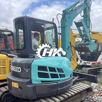 Pelle d'occasion Excavatrice d'occasion d'origine 5.5T Kobelco SK55 du Japon Excavatrice d'occasion Mini pelleteuse Kobelco 5,5 tonnes Sk55