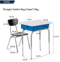 Muebles Escolares al por Mayor de Fábrica Zoshine, Juego de Escritorio y Silla Ajustable para Estudiantes de Primaria y Secundaria con Cajón para Libros