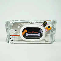 Lingettes de toilettage pour animaux de compagnie biodégradables sur mesure OEM, 80 lingettes extra épaisses et douces pour le nettoyage des pattes, des oreilles et des yeux des chats et des chiens, sans rinçage, désodorisantes