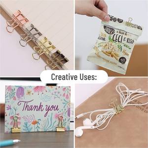 Clip à queue d'aronde en métal doré de 19mm bon marché pinces à reliure pour billets fournitures de bureau accessoires de bureau trombone - Product Image 4