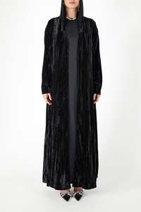 ชุดเดรสมุสลิมสำหรับผู้หญิงชุดเดรสอาบายาผ้ากำมะหยี่สีดำพิมพ์ลายสำหรับผู้หญิงอาหรับแบบดั้งเดิมตะวันออกกลางรอมฎอนออกแบบได้ตามต้องการ - Product Image 2