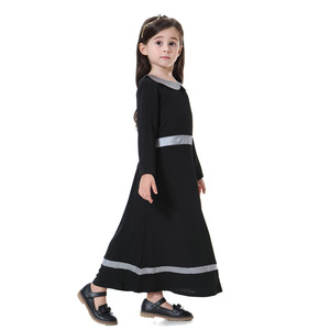 K027 Robe à manches longues pour filles, vêtements islamiques, robes musulmanes, caftan arabe pour enfants, abaya de Dubaï pour filles - Product Image 3