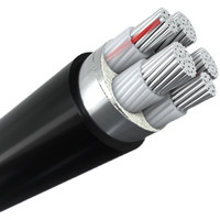 Câble d'alimentation aérien basse tension Hualian YJLV 0.6/1KV souple triphasé 4 conducteurs isolé PVC blindé en aluminium 4x35mm² 12mm 50mm