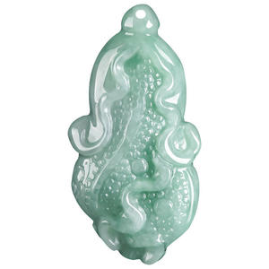 Pendentif en jadéite naturelle du Myanmar, forme de laitue, vert clair, style chinois, unisexe, avec certificat d'évaluation HJ57 - Product Image 5