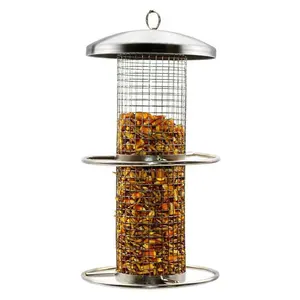 Metalen Vogel Feeder Buis Opknoping Feeders Zware Metalen Met Stalen Hanger Weerbestendig En Waterbestendig Geweldig