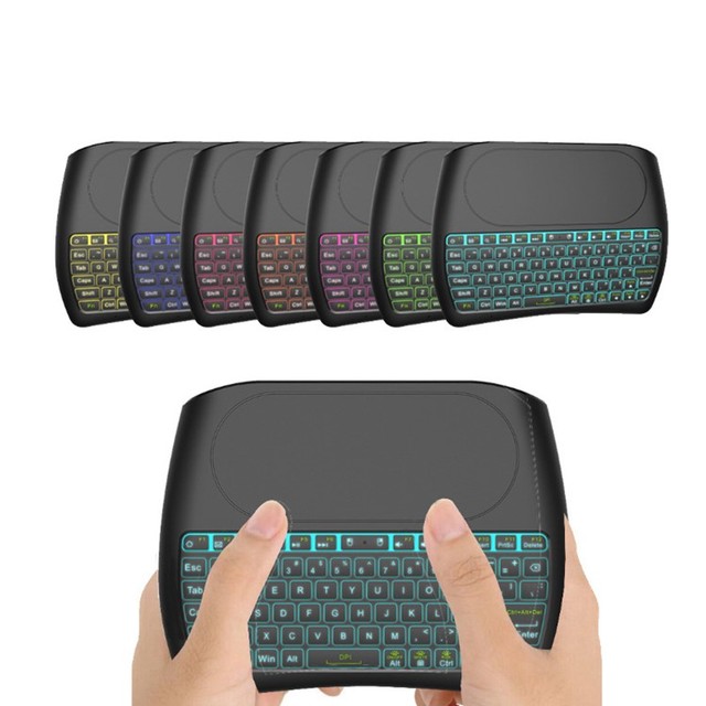 Hi-end 2.4G RF &  BT Wireless Mini Keyboard D8 with Touchpad 7-color LED Backlit for Smart TV/TV Box/Tablet PC/Projector