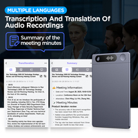 Enregistreur vocal 64 Go alimenté par l'IA Chat GPT, enregistreur audio en alliage d'aluminium, WIFI, Bluetooth, 40h pour les appels téléphoniques et les réunions
