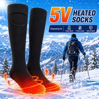 Chaussettes chauffantes décontractées respirantes Coolmax 5V rechargeables en gros avec logo personnalisé pour usage extérieur unisexe