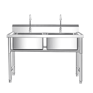 Penjualan Langsung Pabrik Shandong 201 304 Stainless Steel Wastafel Ganda Dapur Komersial Tugas Berat Lapisan Pembersih Otomatis Anti Korosi - Product Image 2