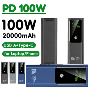 Banco de Energía para Portátil de Carga Rápida PD de 100 W, Batería LiFePO4 de 20000 mAh, Cargador Portátil con Cable Tipo C y Pantalla Digital - Product Image 1