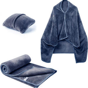 Phong cách mới văn phòng điều hòa không khí flannel khăn choàng chăn đa chức năng dày thoải mái khăn choàng chăn - Product Image 1