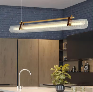 Zeal Lighting Tendering Iron Line Diseñador Comedor de lujo Lámpara colgante nórdica de vidrio dorado - Product Image 4