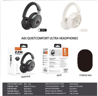 Casque audio sans fil Bluetooth stéréo ANC noir, avec charge Type-C, pour jeux et bureau