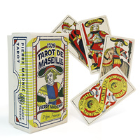 Vente en gros de cartes à jouer de tarot rétro de Marseille personnalisées de haute qualité avec boîte à couvercle et base