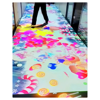 Système de sol interactif mobile tout-en-un Projecteur de jeu pour enfants Full Color Light up Education Medical Interactive Dance Floor