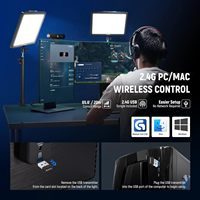 NEEWER GL1 PRO 15,5 pouces, éclairage principal pour streaming vidéo, avec contrôle d'application 2,4G, panneau lumineux LED 2800mm, avec pince de bureau