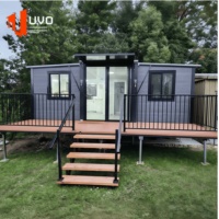 Maison mobile en conteneur de 20 pieds, deux chambres, préfabriquée, extensible, avec remorque, maison préfabriquée