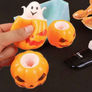 Bán buôn chàng trai Halloween cảm giác bên thiết kế ủng hộ popping bí ngô <span class=keywords><strong>pop</strong></span>-up ma bóp đồ chơi TPR căng thẳng cứu trợ thần tài cô gái PVC - Product Image 1