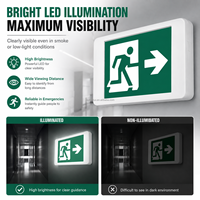 Lumière de signalisation d'urgence LED 3W IP30, motif homme qui court vert, autonomie de 3 heures, montage mural pour bureau, bâtiment commercial